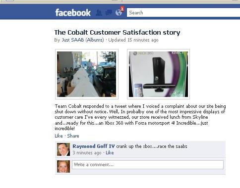 Just Saab Facebook - Cobalt redemption