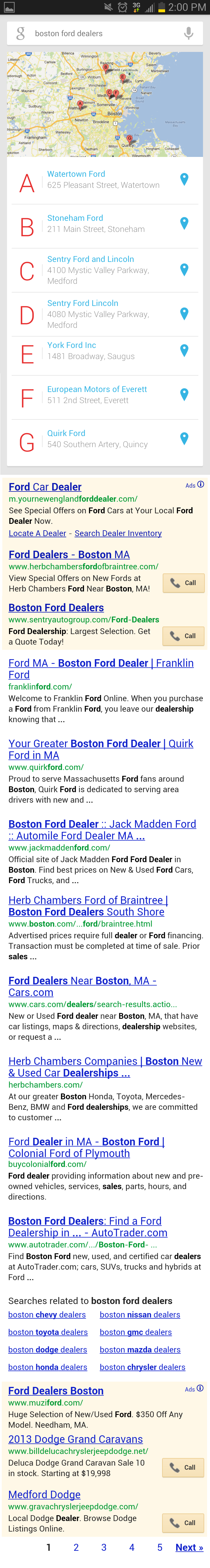 Mobile Google Search on Jelly Bean