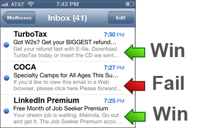 mobile email pre-header