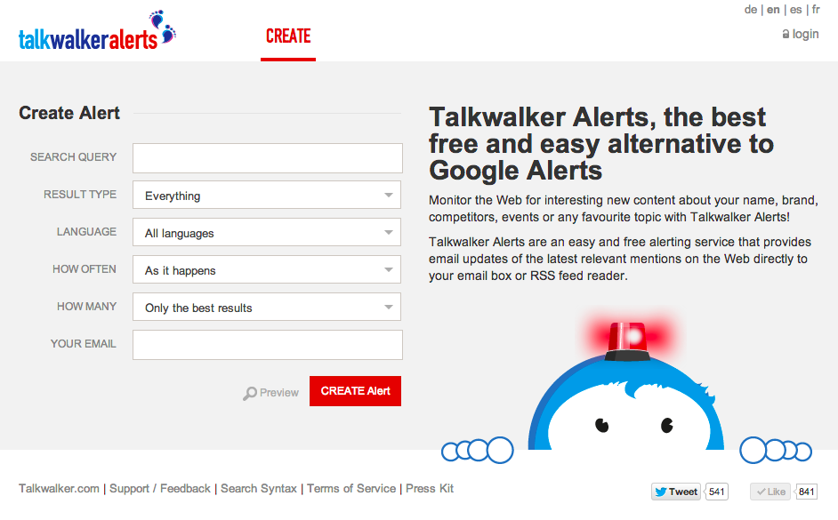 Use TalkWalker Alerts to replace Google Alerts