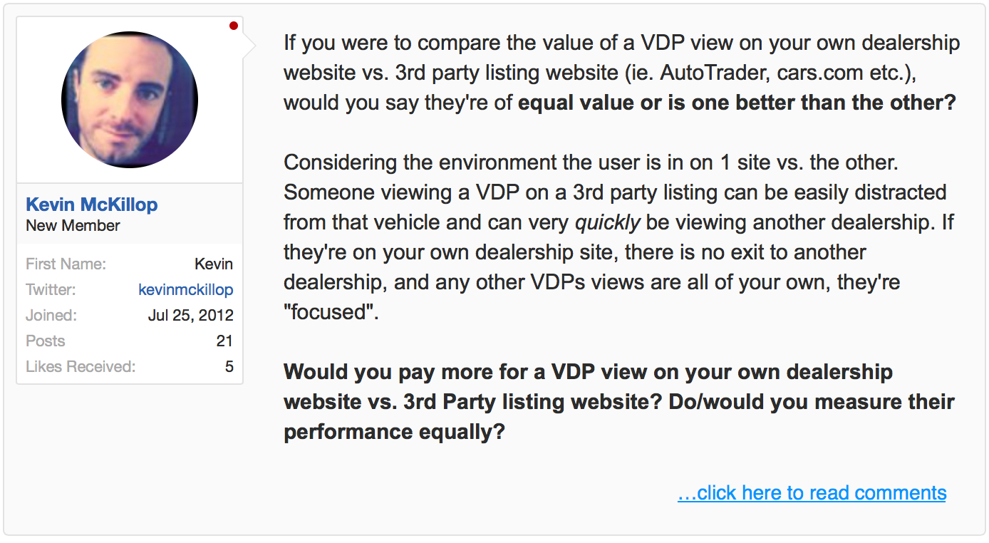 VDP worth - website vs listing website