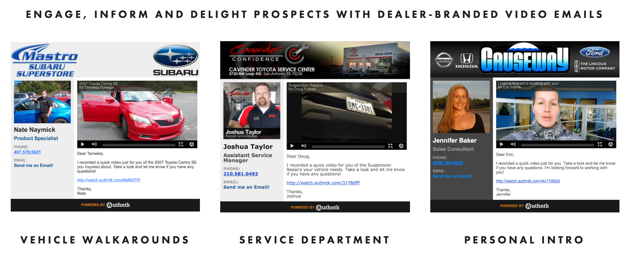 Engage, inform, and delight customers with dealer-branded video emails